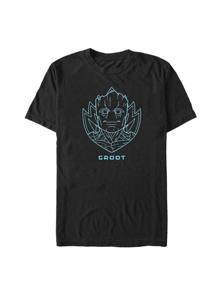 ZOOT.Fan Čierne pánske tričko Marvel GROOT BADGE