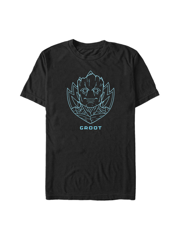 ZOOT.Fan Čierne pánske tričko Marvel GROOT BADGE