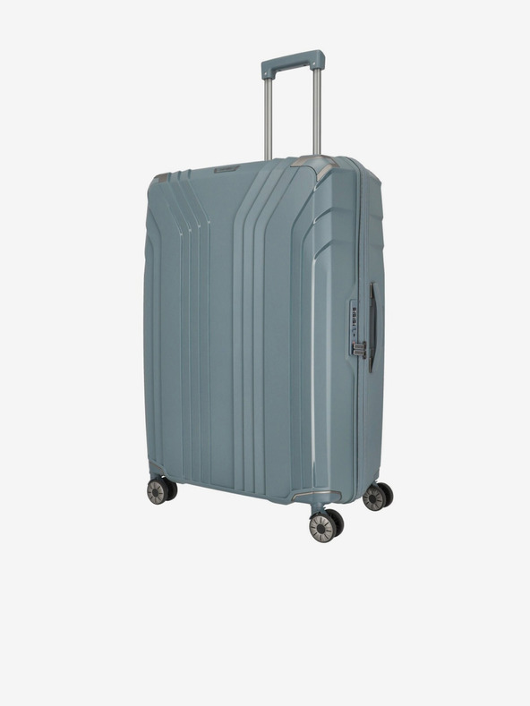 Travelite Šedo-modrý kufor Travelite Elvaa 4w L