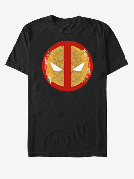 ZOOT.Fan Čierne unisex tričko Marvel Deadpool Taco Face