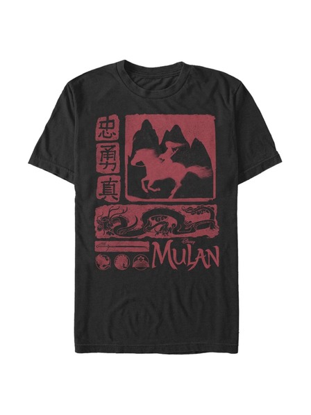ZOOT.Fan Čierne pánske tričko Disney Mulan Block