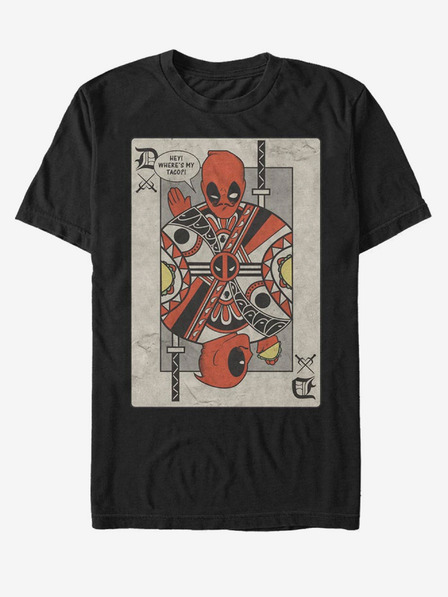 ZOOT.Fan Čierne unisex tričko Marvel Deadpool s hracími kartami