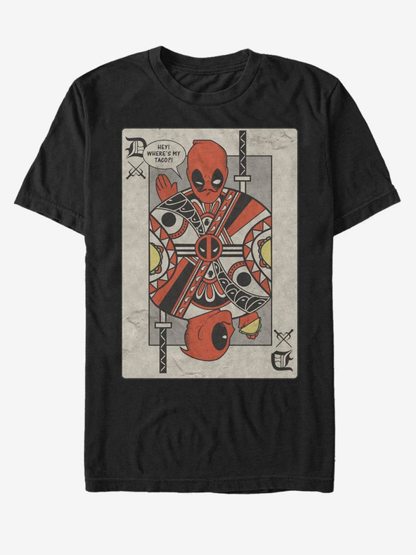 ZOOT.Fan Čierne unisex tričko Marvel Deadpool s hracími kartami