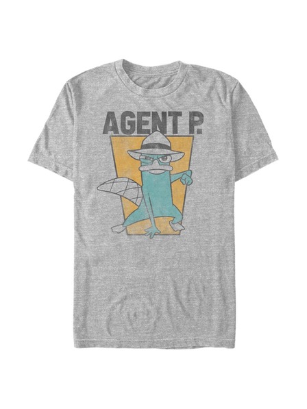 ZOOT.Fan Melírované sivé pánske tričko Disney Classics Agent P