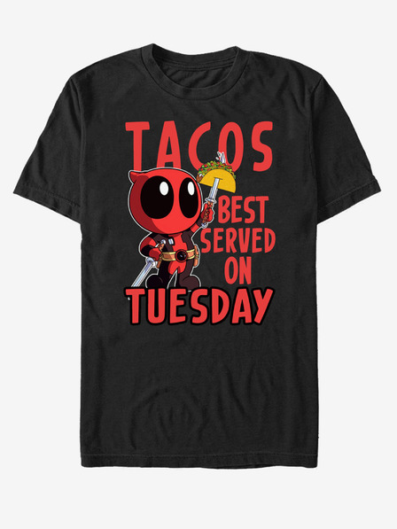 ZOOT.Fan Čierne unisex tričko Marvel Served Tuesday