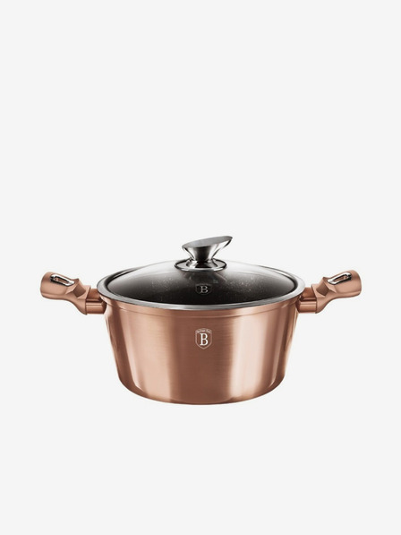 Berlingerhaus Kastról s mramorovým povrchom a pokrievkou 30 cm Rosegold Metallic Line BERLINGERHAUS