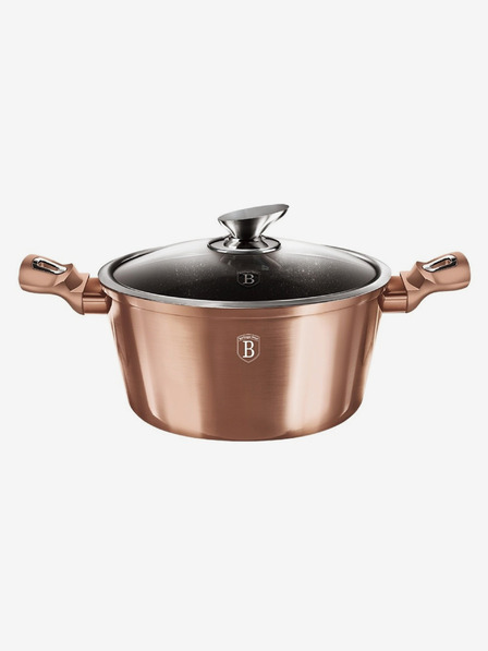 Berlingerhaus Kastról s mramorovým povrchom a pokrievkou 28 cm Rosegold Metallic Line BERLINGERHAUS