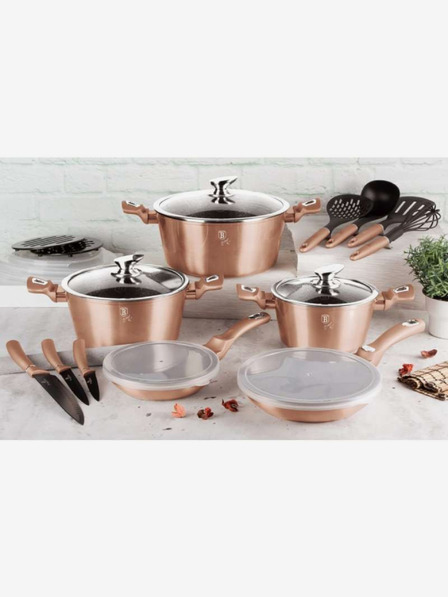 Berlingerhaus Kastról s mramorovým povrchom a pokrievkou 28 cm Rosegold Metallic Line BERLINGERHAUS