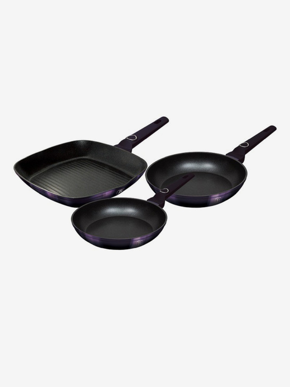 Berlingerhaus Panvica s titánovým povrchom sada 3 ks Purple Eclipse Collection gril BERLINGERHAUS