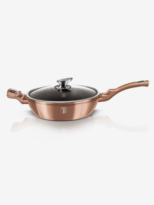 Berlingerhaus Hlboká panvica s mramorovým povrchom a pokrievkou 28 cm Rosegold Metallic Line BERLINGERHAUS
