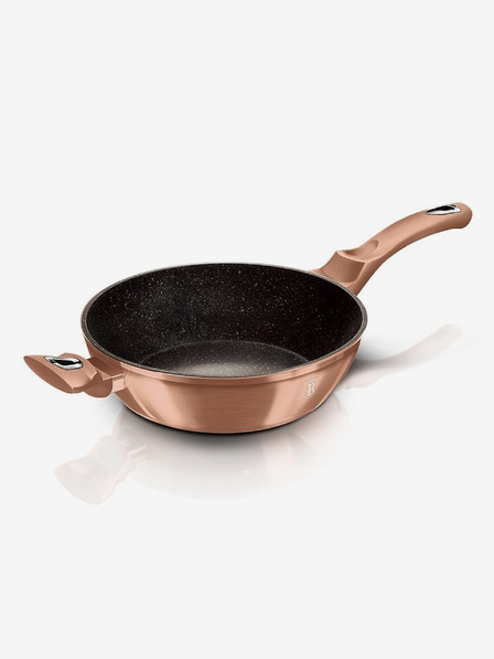 Berlingerhaus Hlboká panvica s mramorovým povrchom a pokrievkou 28 cm Rosegold Metallic Line BERLINGERHAUS