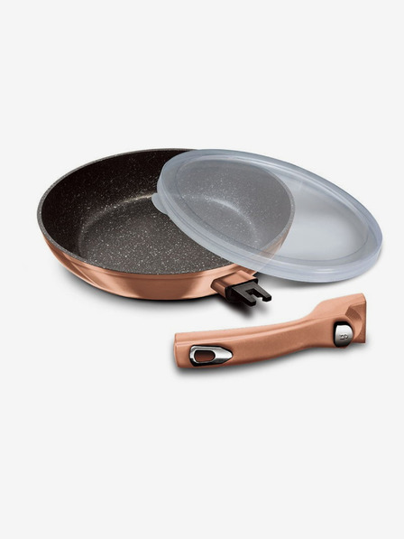 Berlingerhaus Panvica s odnímateľnou rukoväťou + pokrievka 28 cm Rosegold Metallic Line BERLINGERHAUS