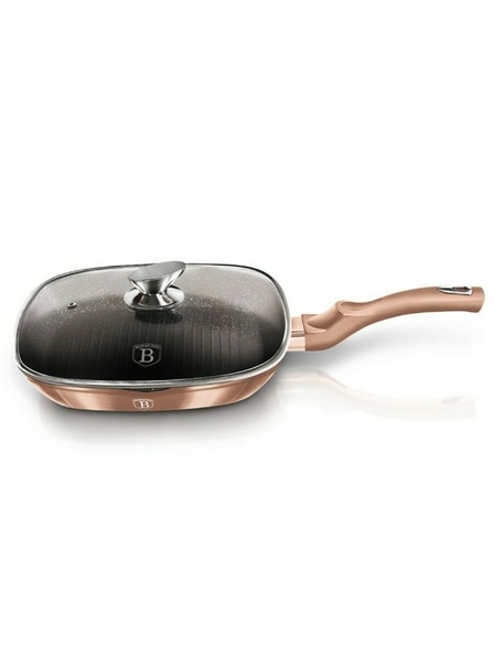 Berlingerhaus Grilovacia panvica s mramorovým povrchom a pokrievkou 28 cm Rosegold Metallic Line BERLINGERHAUS
