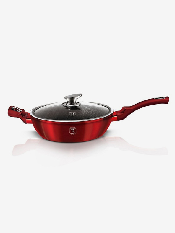 Berlingerhaus Hlboká panvica s mramorovým povrchom a pokrievkou 28 cm Burgundy Metallic Line BERLINGERHAUS