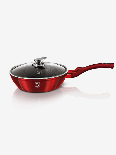 Berlingerhaus Hlboká panvica s mramorovým povrchom a pokrievkou 24 cm Burgundy Metallic Line BERLINGERHAUS