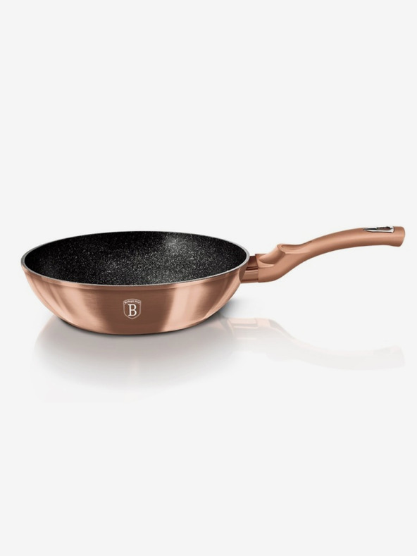 Berlingerhaus Panvica Wok s mramorovým povrchom BERLINGERHAUS Rosegold Metallic Line (28 cm)