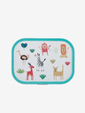 Mepal Tyrkysovo-biely detský desiatový box Mepal Campus Animal Friends
