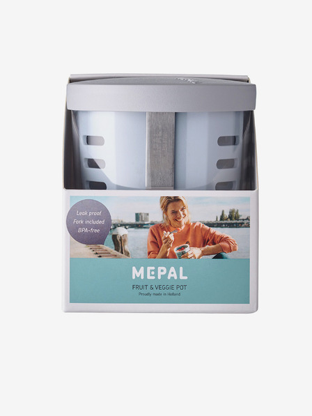 Mepal Svetlo modrý desiatkový box so sieťkou Mepal Ellipse (600 ml)