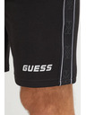 Guess Jeans Pánske čierne krátke nohavice s postranným logom Guess jeans
