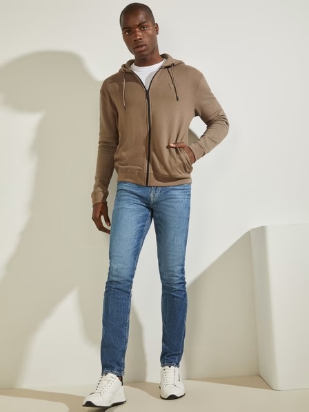 Guess Jeans Pánska hnedá mikina Guess Aldwin