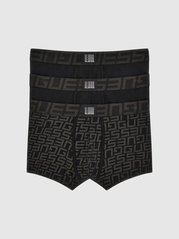 Guess Jeans Pánske čierne boxerky s potlačou 3-Pack k6yw0 Guess jeans