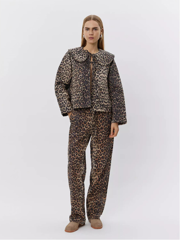 Sofie Schnoor Beige-brown women's jacket with leopard pattern Sofie Schnoor