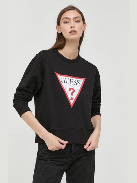 Guess Jeans Dámska čierna mikina big triangle logo Guess jeans