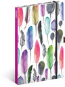 NOTIQUE NOTIQUE Notes Feathers, linajkovaný, 13 x 21 cm