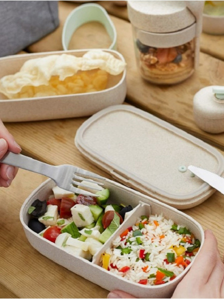 Lékué Krémový desiatový box Lékué LunchBox To Go Organic (1000 ml)