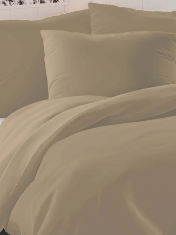 Kvalitex Saténové francúzske predĺžené posteľné obliečky LUXURY COLLECTION 1+2, 240x220, 70x90cm béžové