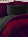 Kvalitex Saténové francúzske posteľné obliečky LUXURY COLLECTION 1+2, 220x200, 70x90cm vínové / čierne Kvalitex