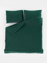 Kvalitex Francúzska saténová posteľná bielizeň s pruhom 1+2, 220x200, 70x90cm DARK GREEN