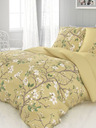 Kvalitex Saténová francúzska posteľná bielizeň LUXURY COLLECTION 1+2, 220x200, 70x90cm SPRING gold