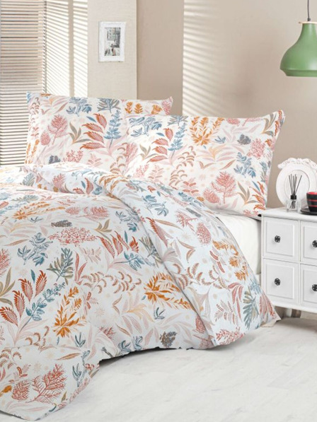Kvalitex Saténové francúzske posteľné obliečky Luxury Collection 1+2, 240x200, 70x90cm Coral garden Kvalitex