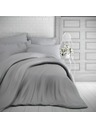 Kvalitex Saténové posteľné obliečky s pruhom 140x200, 70x90cm svetlosivé Kvalitex