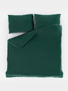 Kvalitex Saténová predĺžená posteľná bielizeň s prúžkom 140x220, 70x90cm DARK GREEN