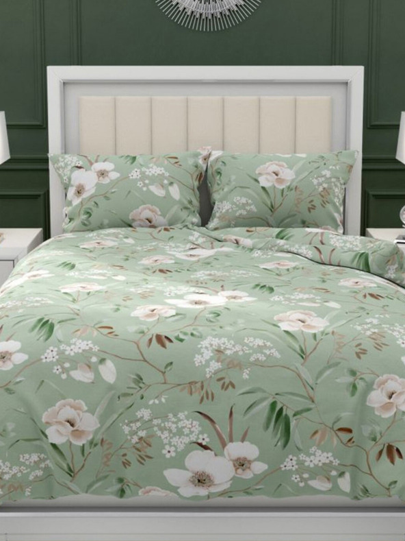 Kvalitex Francúzske bavlnené prestieradlo DELUX 240x200, 70x90cm MAGNOLIA zelená