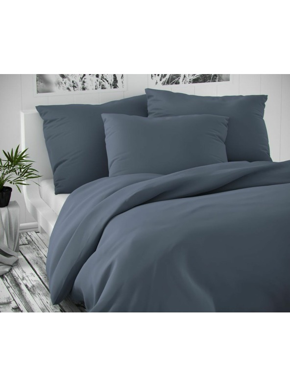 Kvalitex Saténové posteľné obliečky Luxury Collection 140x200, 70x90cm tmavosivé Kvalitex