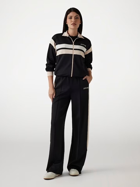 Guess Jeans Dámske čierne rovné jogger nohavice Guess jeans