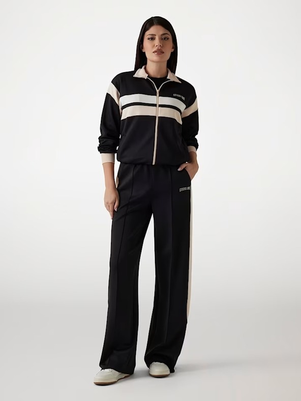 Guess Jeans Dámske čierne rovné jogger nohavice Guess jeans