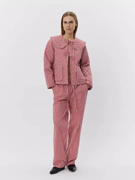 Sofie Schnoor White-red checked women's pants Sofie Schnoor