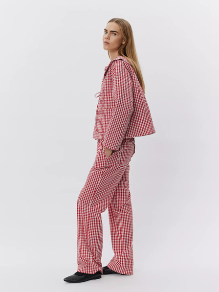 Sofie Schnoor White-red checked women's pants Sofie Schnoor