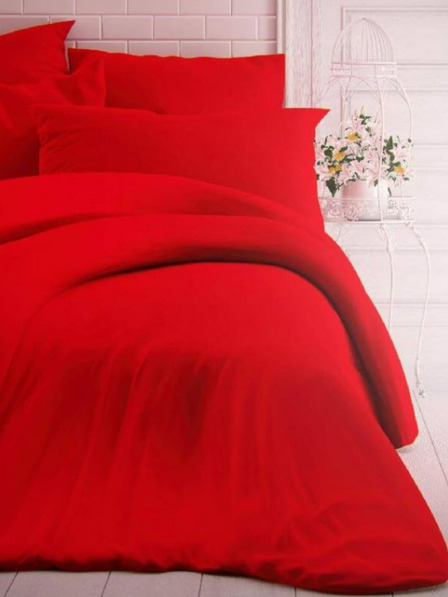 Kvalitex Francúzske jednofarebné bavlnené posteľné obliečky 240x200, 70x90cm červené
