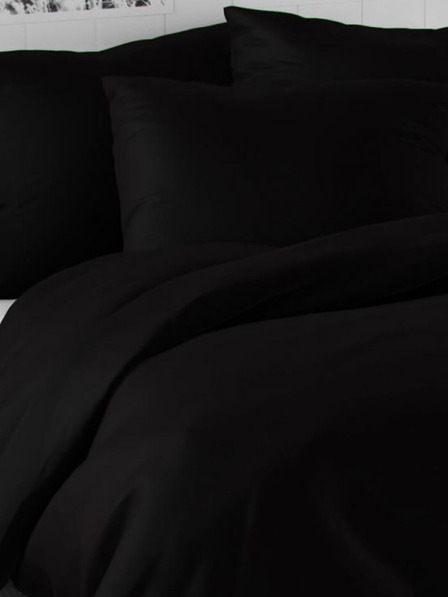 Kvalitex Saténové predĺžené posteľné obliečky LUXURY COLLECTION 140x220, 70x90cm čierne