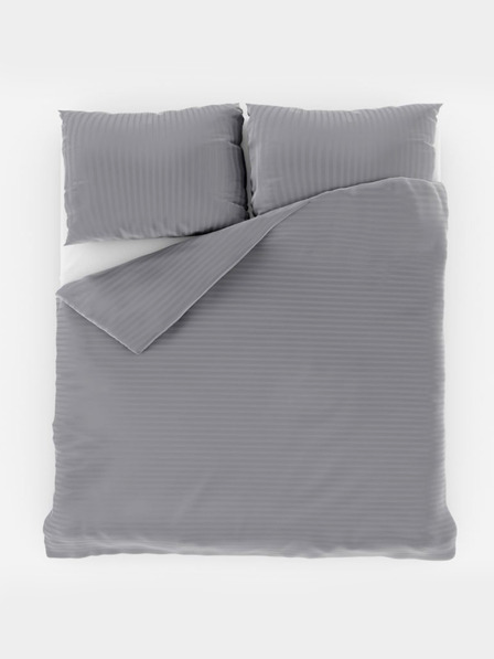Kvalitex Francúzske saténové prestieradlo s prúžkom 1+2, 240x220, 70x90cm SVETLE ŠEDÁ