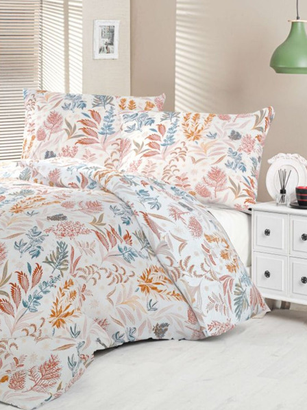 Kvalitex Saténové francúzske posteľné obliečky Luxury Collection 1+2, 220x200, 70x90cm Coral garden Kvalitex
