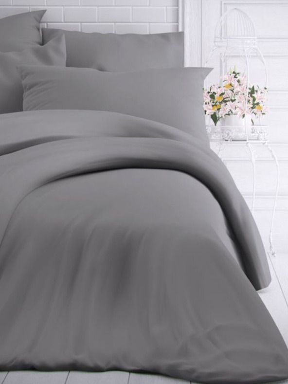 Kvalitex Jednofarebné bavlnené prestieradlo do postieľky 140x220, 70x90cm svetlosivé