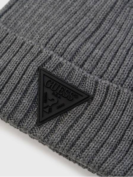 Guess Jeans Pánska šedá zimná čiapka Guess Triangle Logo