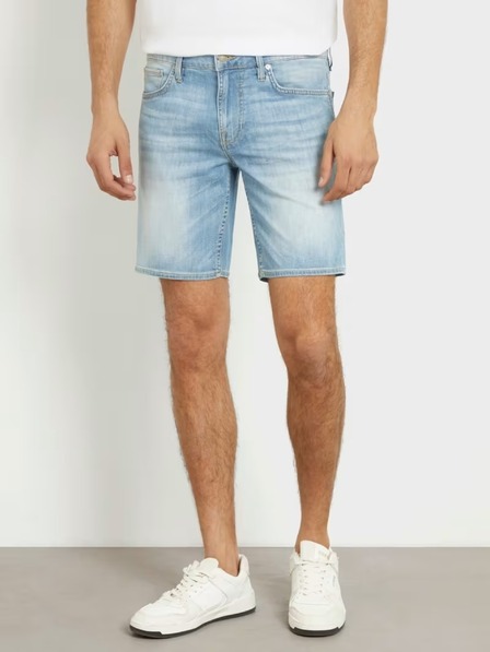 Guess Jeans Pánske modré džínsové kraťasy Guess Florida