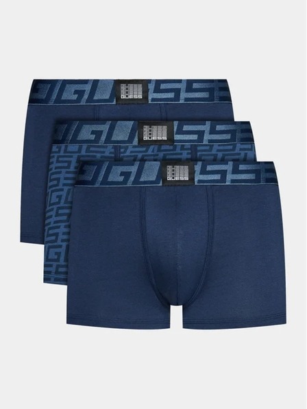 Guess Jeans Súprava tmavomodrých pánskych boxeriek Guess Jeans Underwear 3-Pack P7CJ G Quadrate Blue